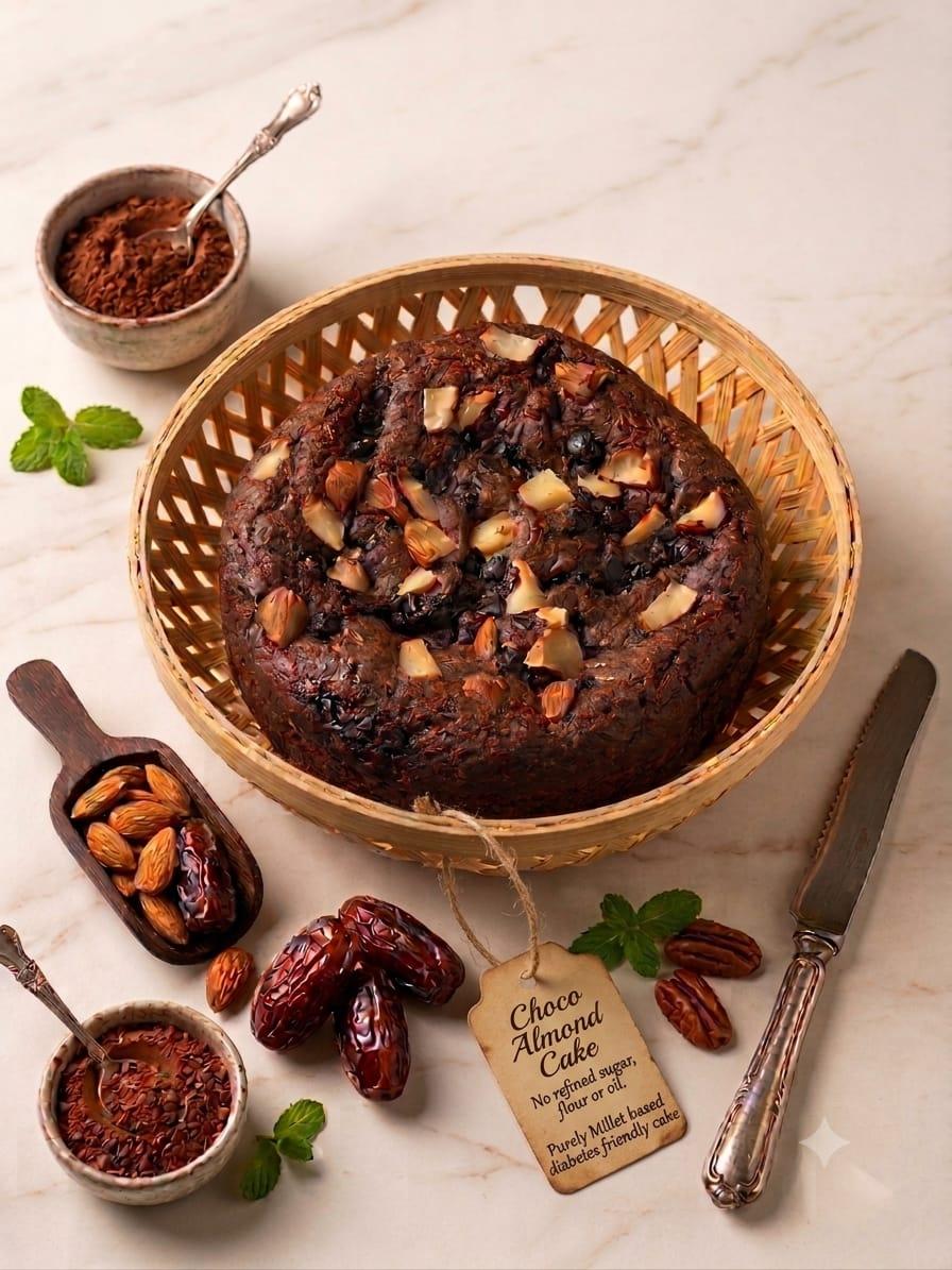 Ragi Choco Almond Cake